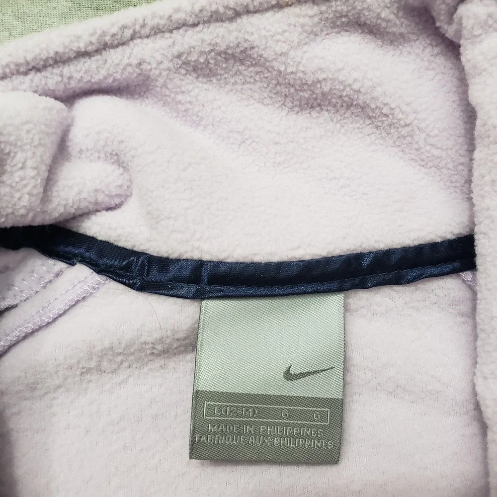 Vintage Nike Top Womens Large Purple Long Sleeve Silver Tag Quarter Zip